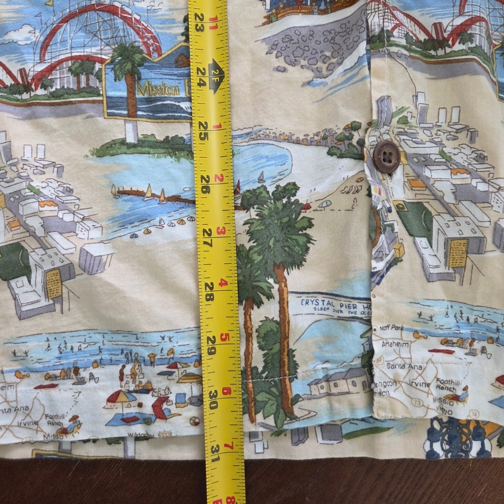 Vintage San Diego Map Print Camp Shirt Novelty Coastal Vacation XL - Picture 12 of 12